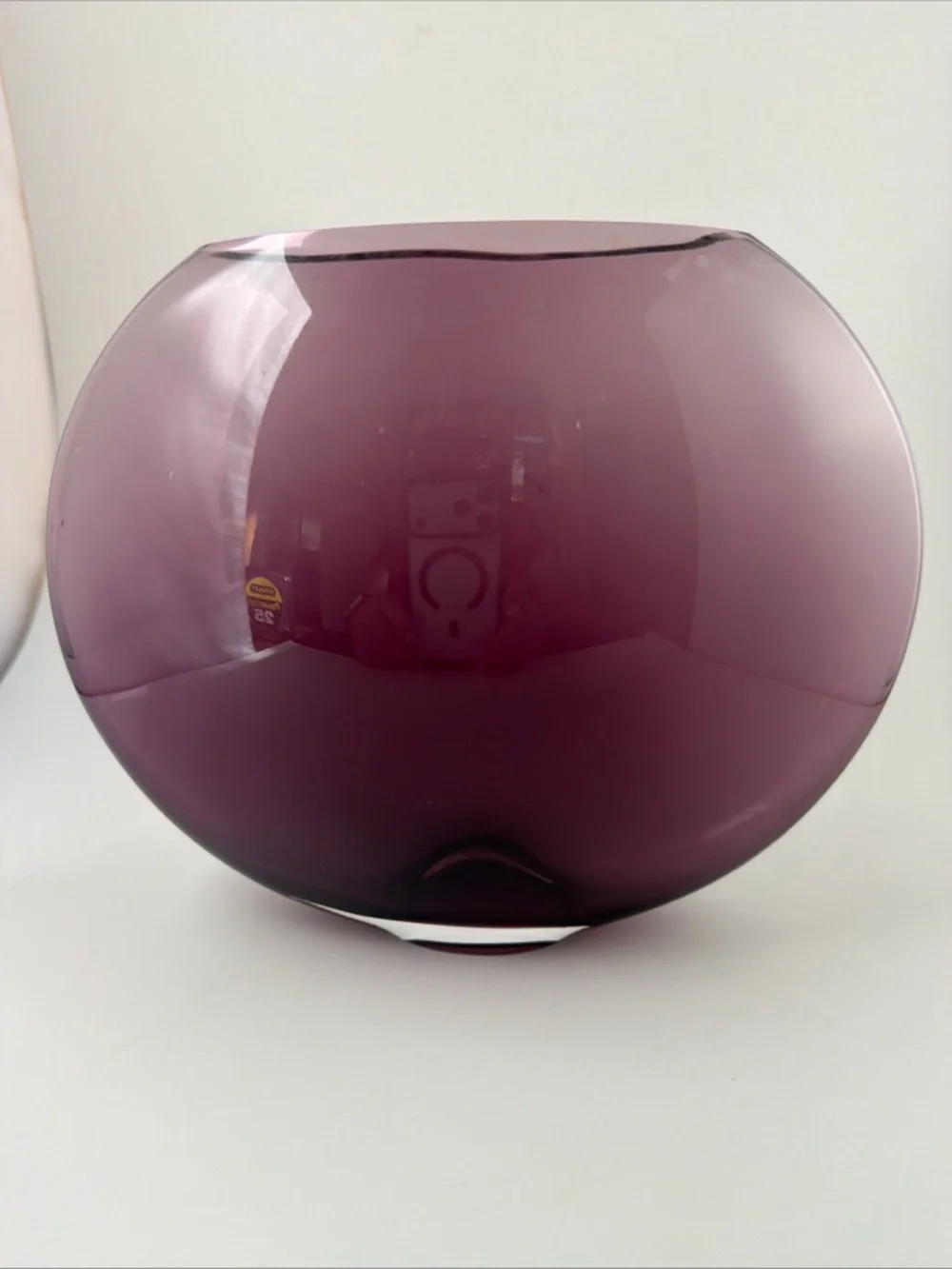 Vintage Purple Oval Vase 6.5” T
